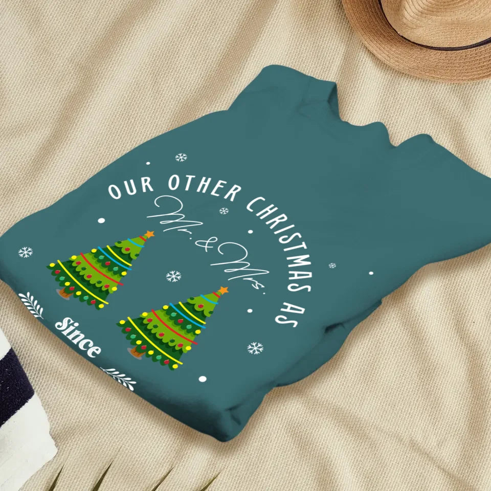 Our Other Christmas - Custom Christmas Tree - Personalized Gift For Couples - Unisex Sweater