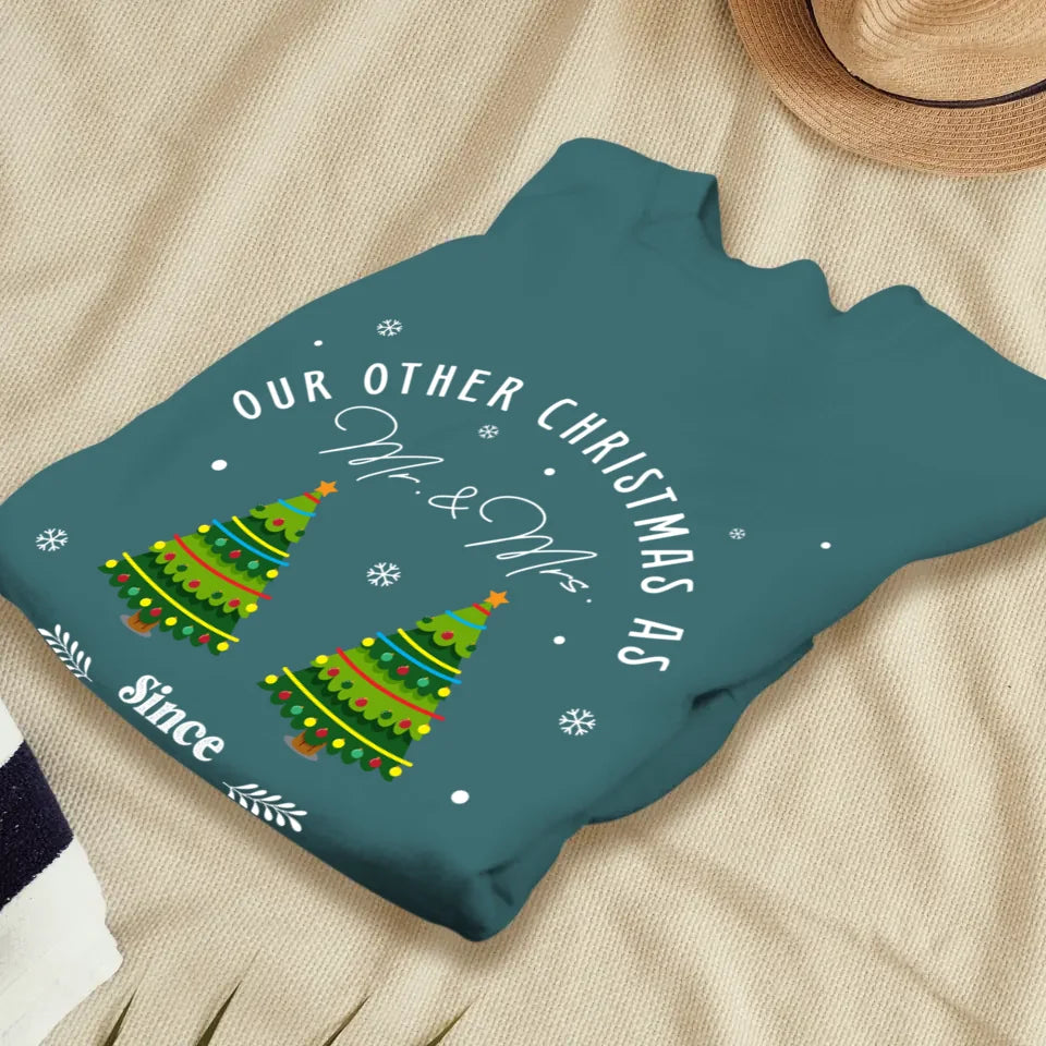 Our Other Christmas - Custom Christmas Tree - Personalized Gift For Couples - Unisex Sweater