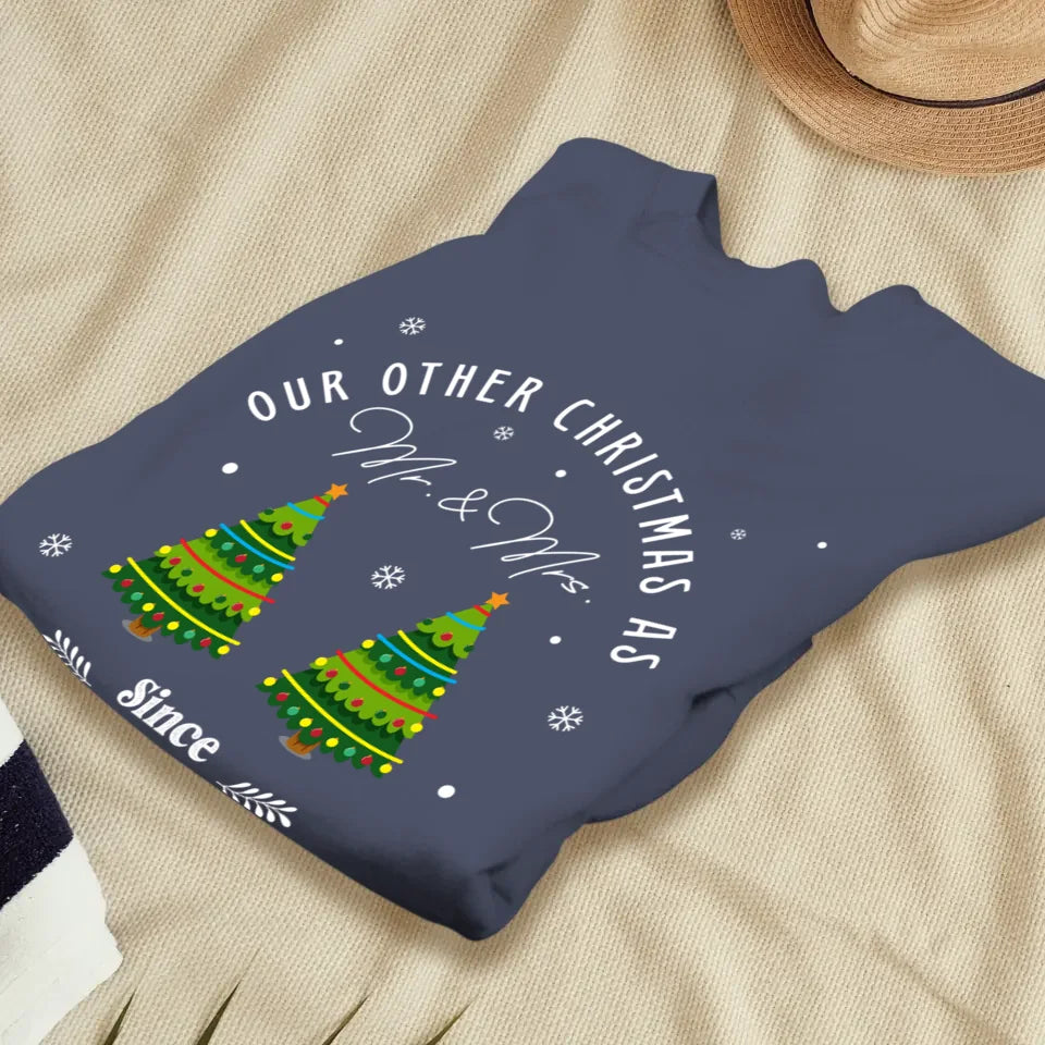 Our Other Christmas - Custom Christmas Tree - Personalized Gift For Couples - Unisex Sweater