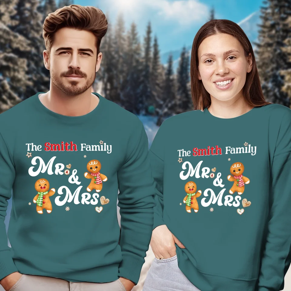 The Mr And Mrs Family - Custom Name - Personalized Gift For Couples - Unisex Sweater