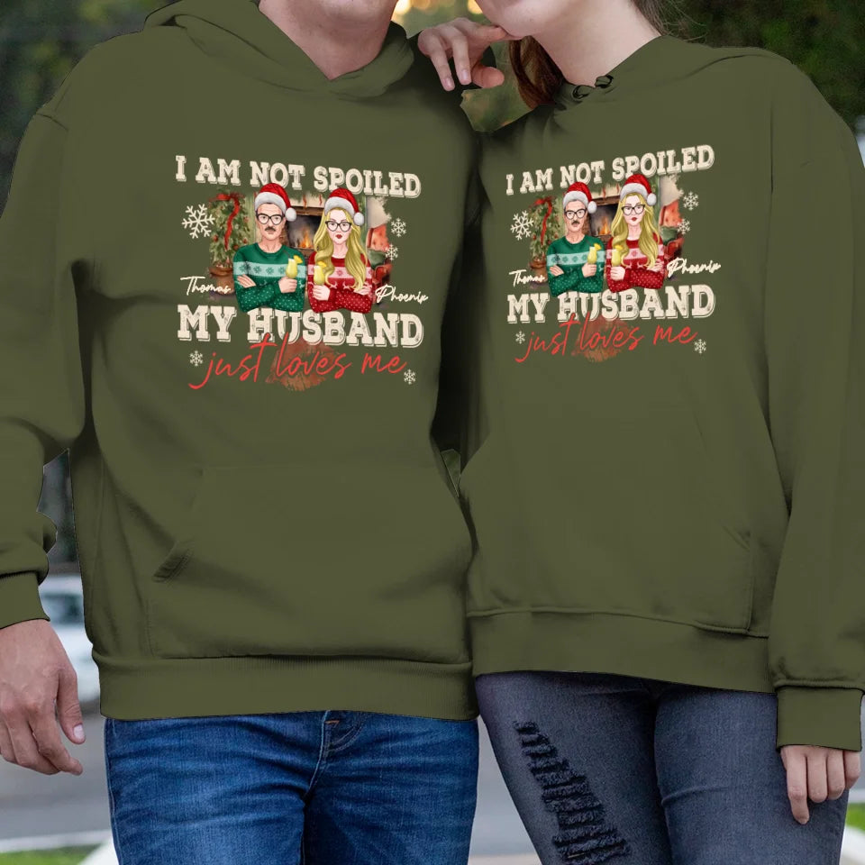 Shows Love, Husband Only Loves Wife, Happy, Funny - Custom Name - Personalized Gift For Couples - Unisex Hoodie