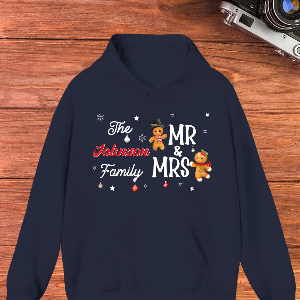 The Mr And Mrs Family Gingerbread - Custom Name - Personalized Gift For Couples - Unisex Hoodie