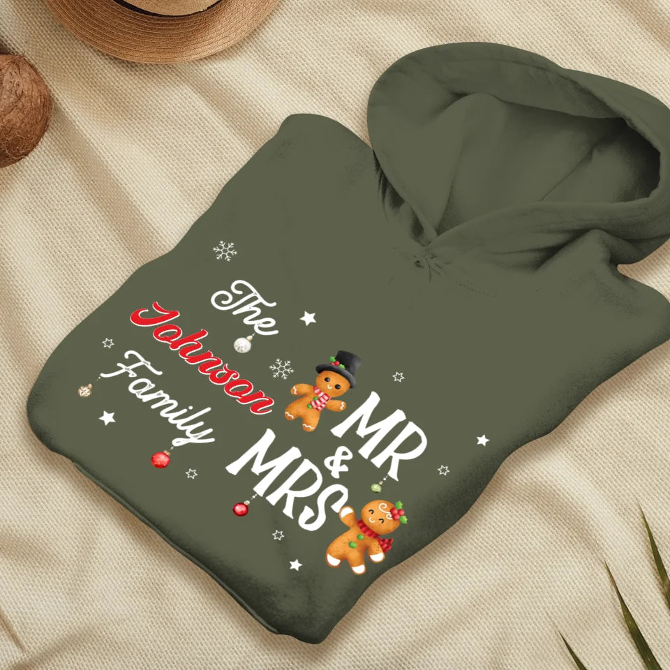 The Mr And Mrs Family Gingerbread - Custom Name - Personalized Gift For Couples - Unisex Hoodie