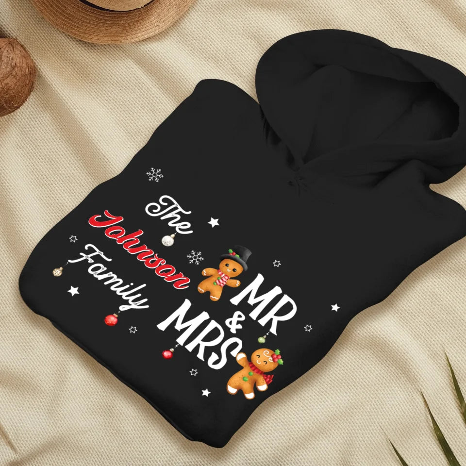 The Mr And Mrs Family Gingerbread - Custom Name - Personalized Gift For Couples - Unisex Hoodie