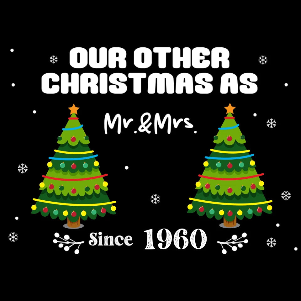 Our Other Christmas As Mr & Mrs - Custom Christmas Tree - Personalized Gift For Couples - Unisex Hoodie