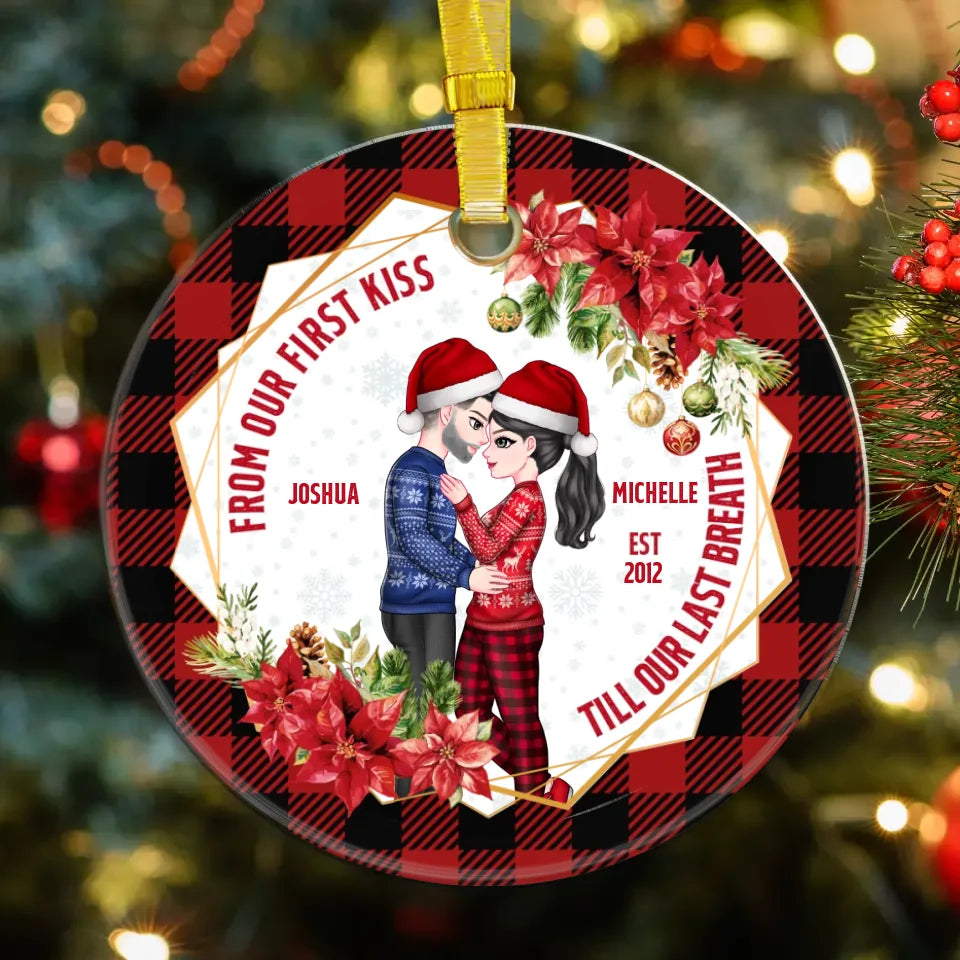 From Our First Kiss - Custom Name - Personalized Gifts For Couple - Ornament