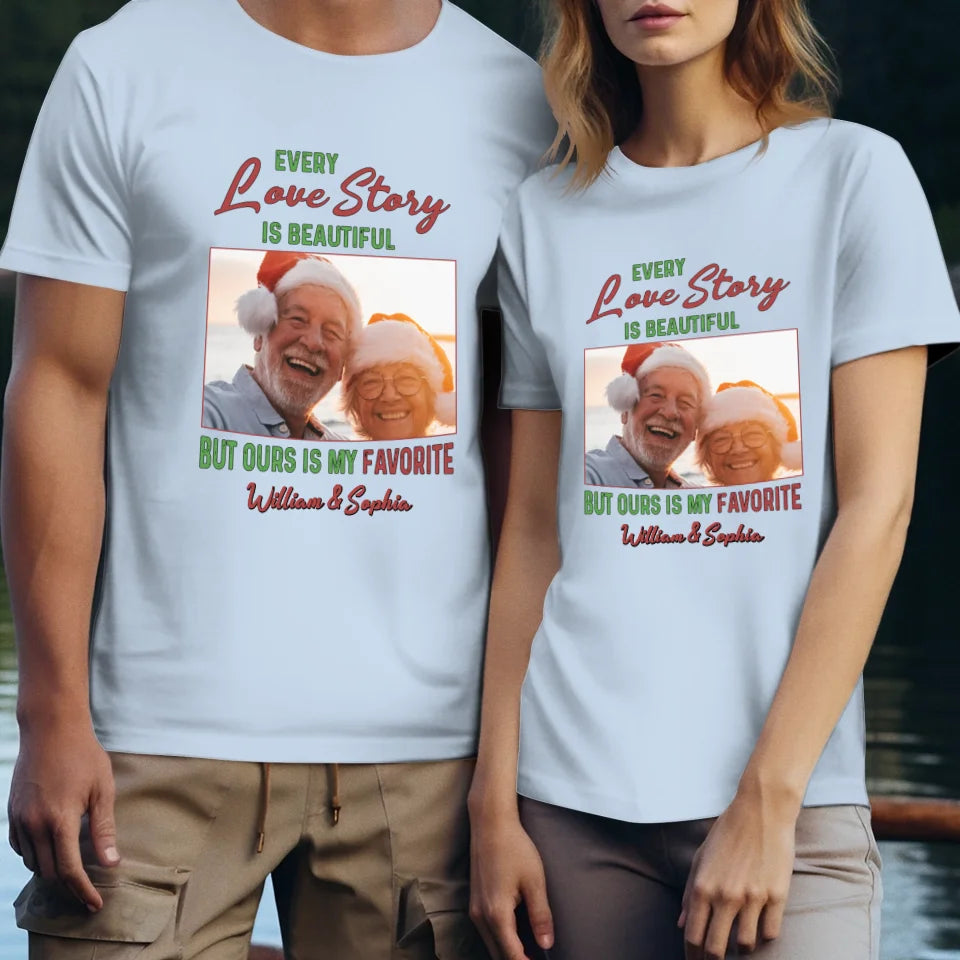 My Love Story My Favorite - Custom Photo - Personalized Gift For Couples - Unisex T-Shirt