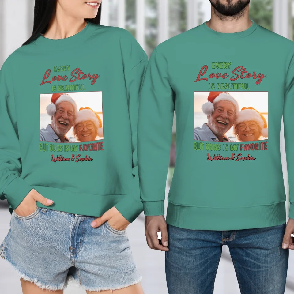 My Love Story My Favorite - Custom Photo - Personalized Gift For Couples - Unisex Sweater