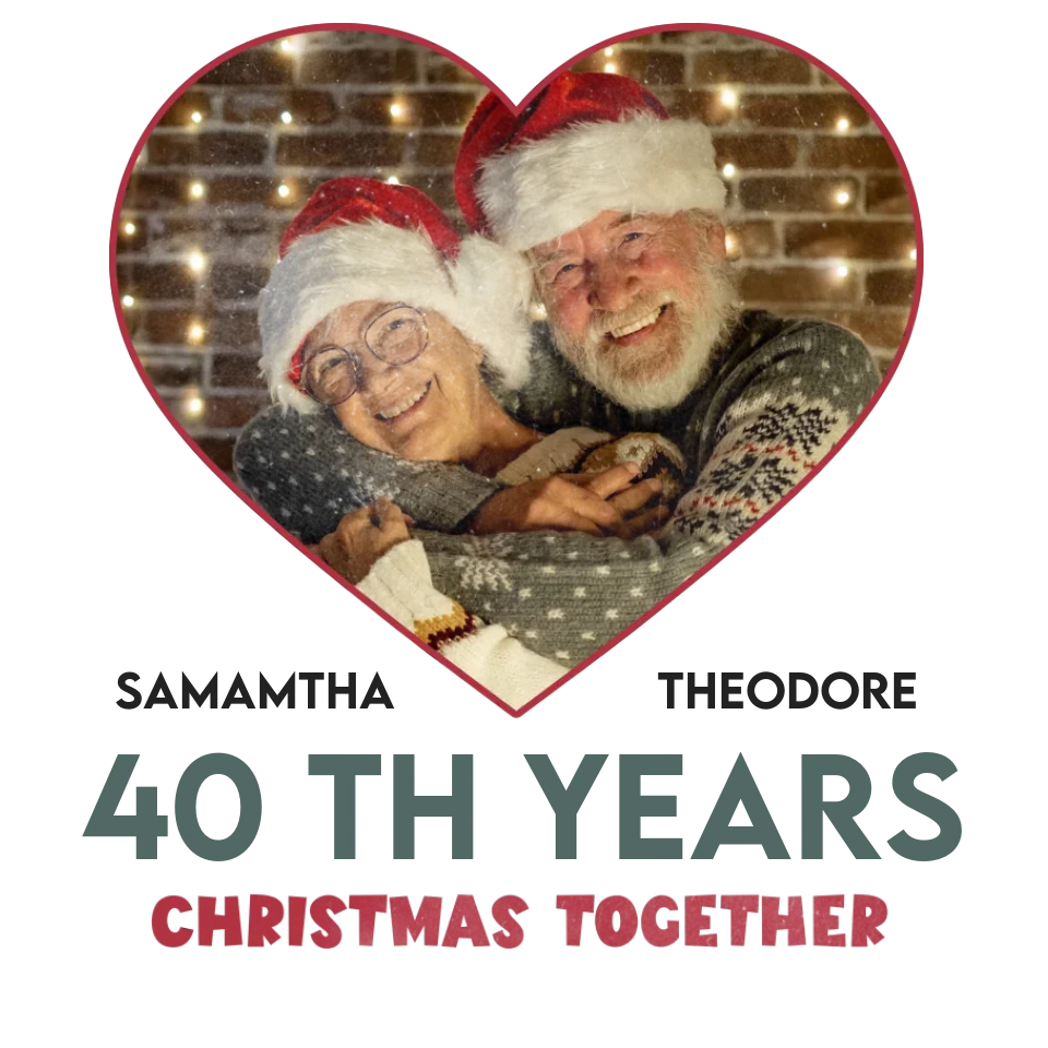 Christmas Together With Partner - Custom Photo - Personalized Gift For Couples - Unisex Sweater