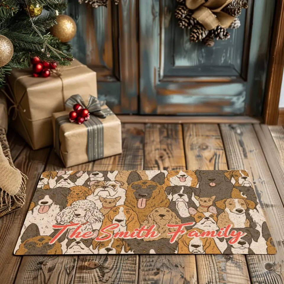 Dogs Pattern - Custom Background - Doormat (24"x16'')