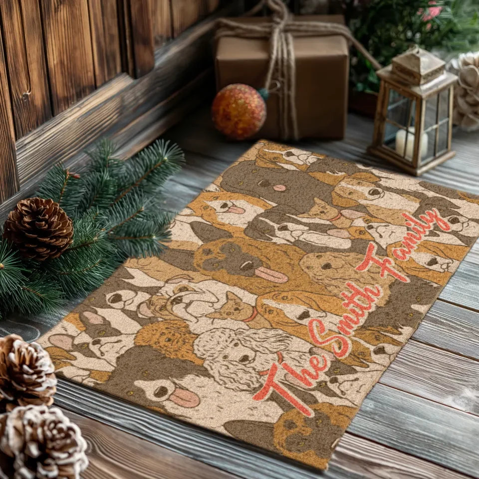 Dogs Pattern - Custom Background - Doormat (24"x16'')