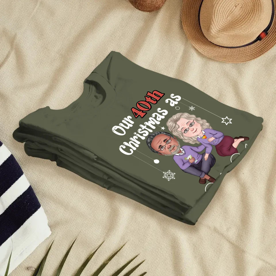 Our Christmas As Mr & Mrs - Custom Anniversary Year - Personalized Gift For Couples - Unisex T-Shirt