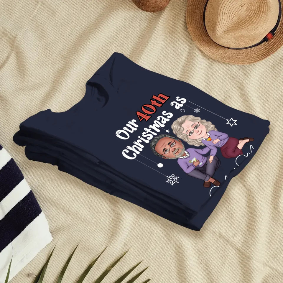 Our Christmas As Mr & Mrs - Custom Anniversary Year - Personalized Gift For Couples - Unisex T-Shirt