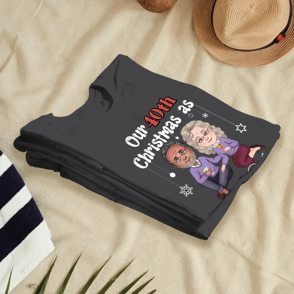 Our Christmas As Mr & Mrs - Custom Anniversary Year - Personalized Gift For Couples - Unisex T-Shirt