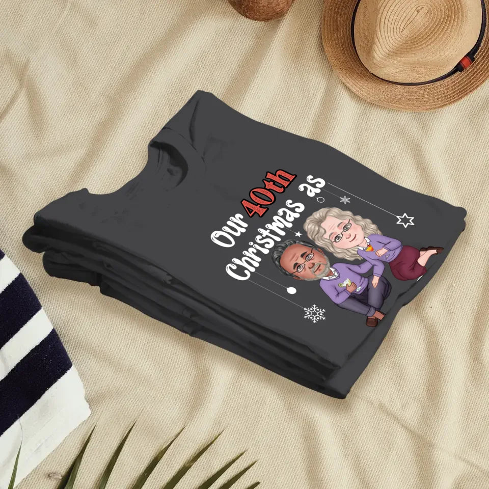 Our Christmas As Mr & Mrs - Custom Anniversary Year - Personalized Gift For Couples - Unisex T-Shirt