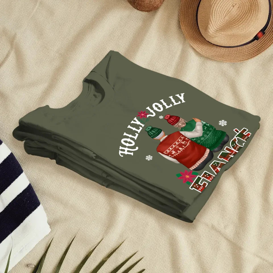 Holly Jolly Fiance - Custom Anniversary Year - Personalized Gift For Couples - Unisex T-Shirt