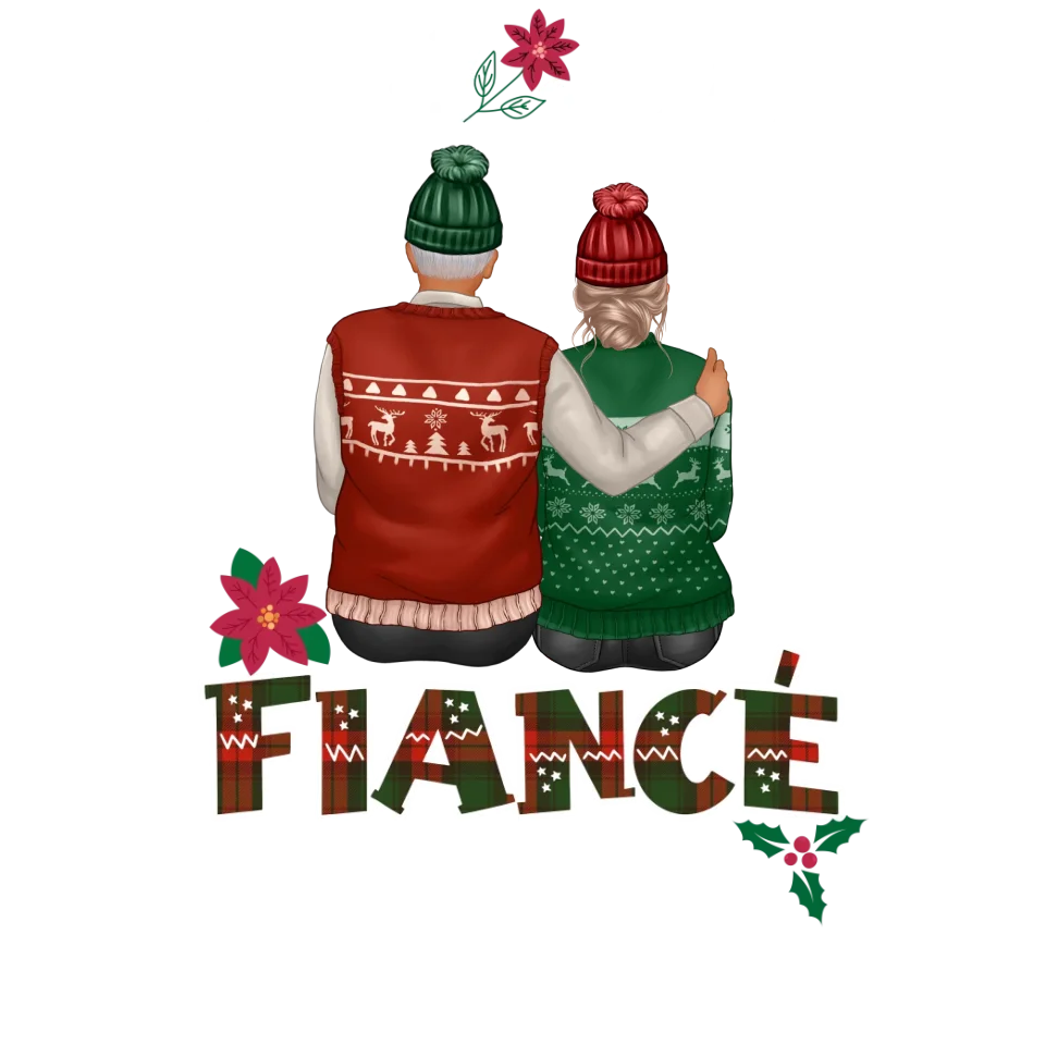 Holly Jolly Fiance - Custom Anniversary Year - Personalized Gift For Couples - Unisex T-Shirt