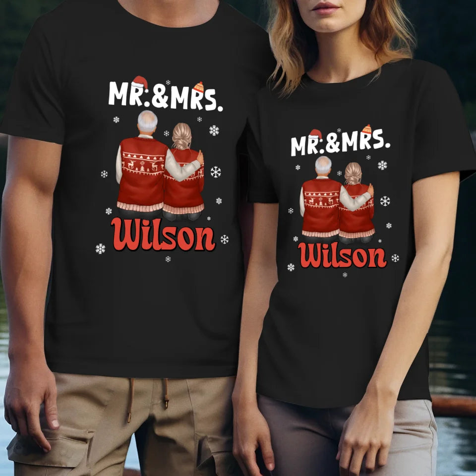 The Mr And Mrs Xmas - Custom Name - Personalized Gift For Couples - Unisex T-Shirt