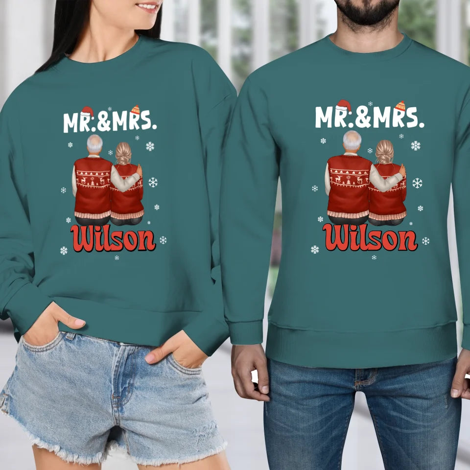 The Mr And Mrs Xmas - Custom Name - Personalized Gift For Couples - Unisex Sweater