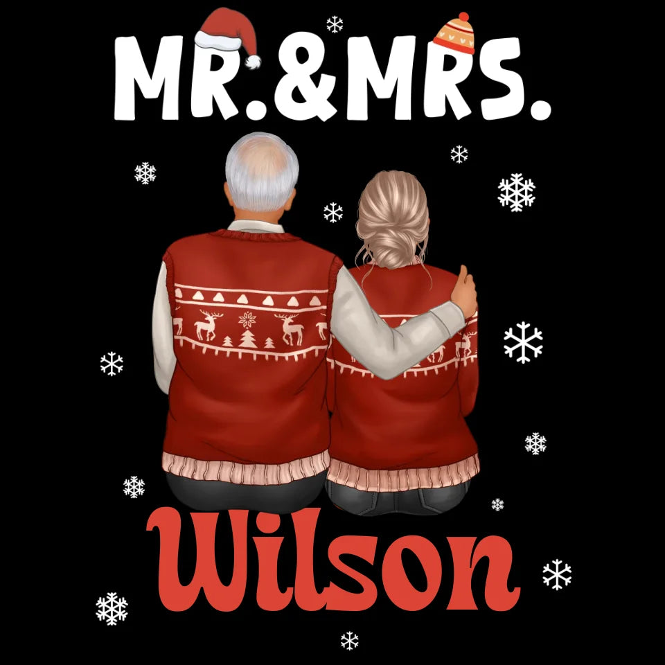 The Mr And Mrs Xmas - Custom Name - Personalized Gift For Couples - Unisex T-Shirt