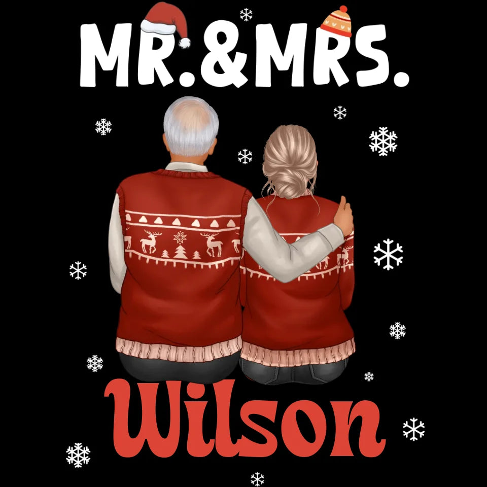 The Mr And Mrs Xmas - Custom Name - Personalized Gift For Couples - Unisex Sweater