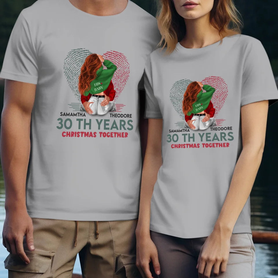 Christmas Together - Custom Name - Personalized Gift For Couples - Unisex T-Shirt