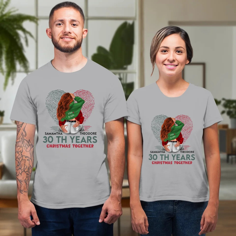 Christmas Together - Custom Name - Personalized Gift For Couples - Unisex T-Shirt