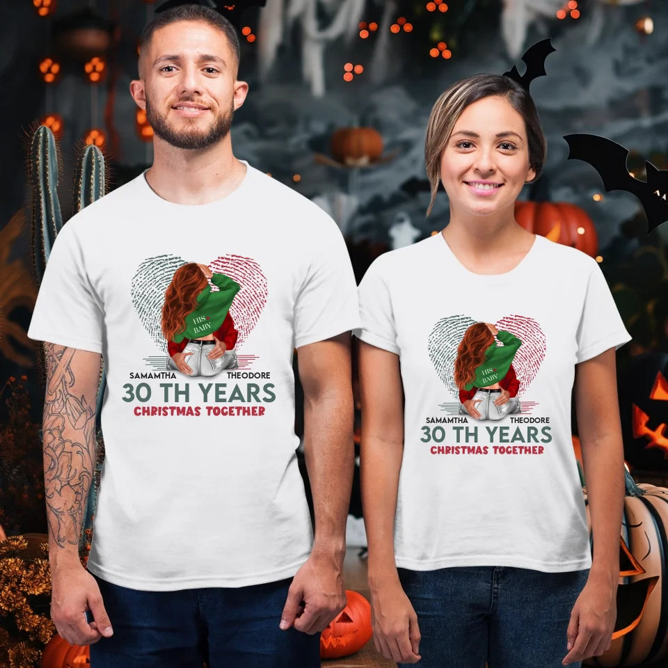 Christmas Together - Custom Name - Personalized Gift For Couples - Unisex T-Shirt