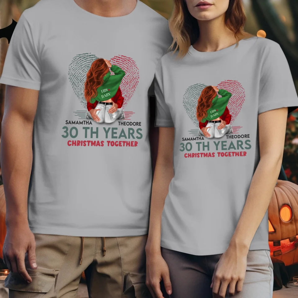 Christmas Together - Custom Name - Personalized Gift For Couples - Unisex T-Shirt