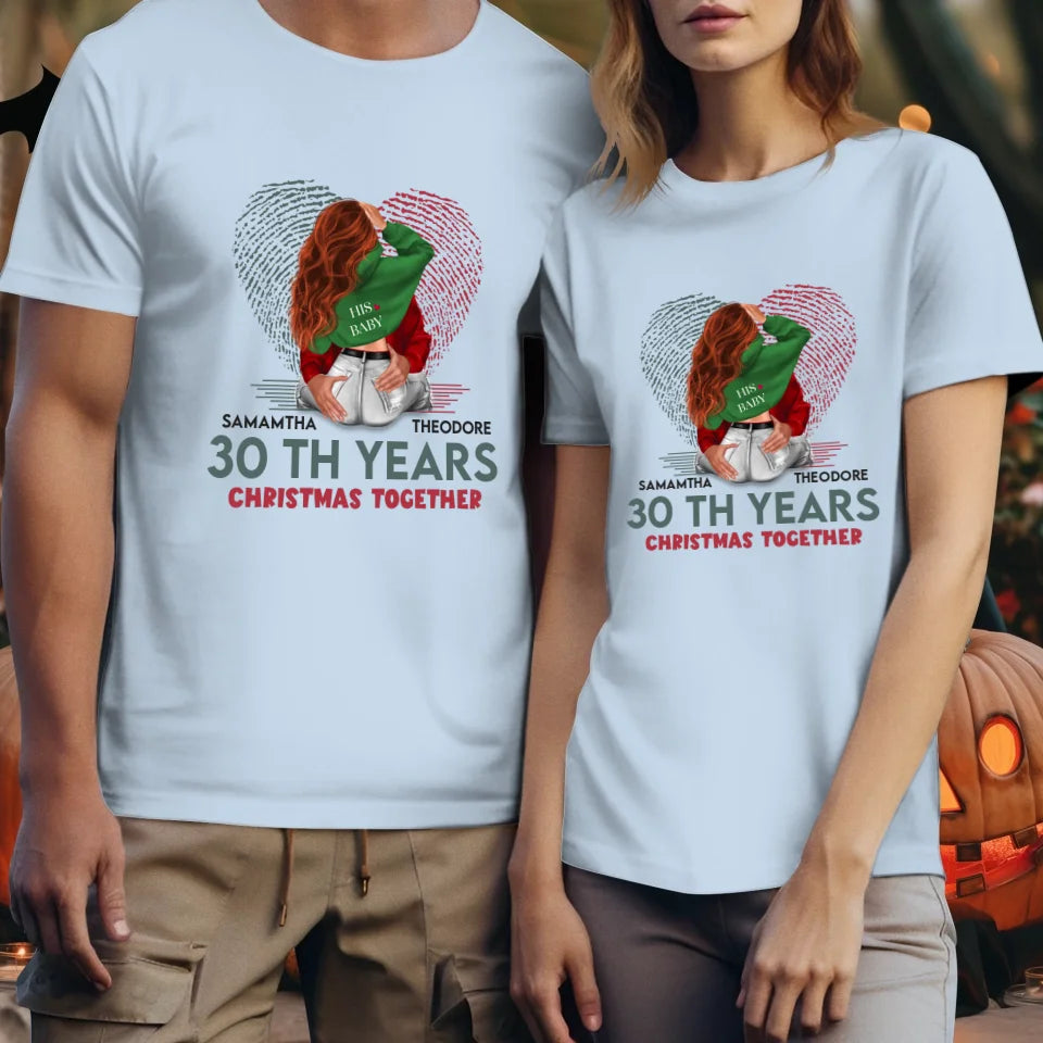 Christmas Together - Custom Name - Personalized Gift For Couples - Unisex T-Shirt