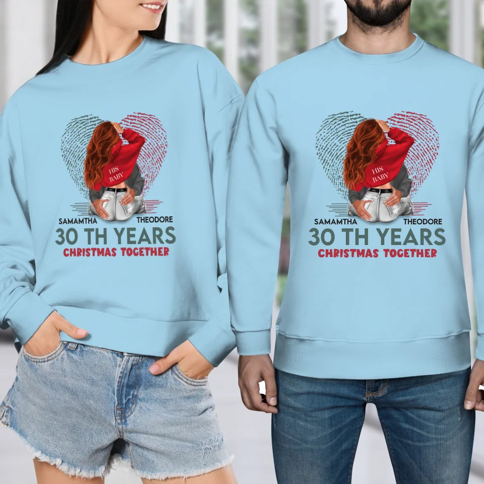 Christmas Together - Custom Name - Personalized Gift For Couples - Unisex Sweater