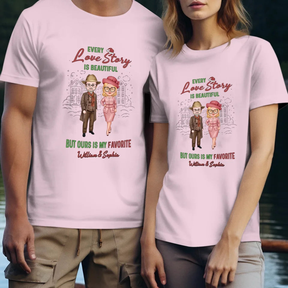 Every Love Story Is Beautiful - Custom Name - Personalized Gift For Couples - Unisex T-Shirt