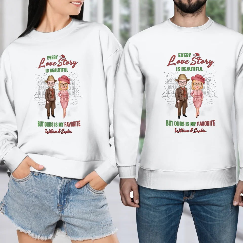 Every Love Story Is Beautiful - Custom Name - Personalized Gift For Couples - Unisex Sweater