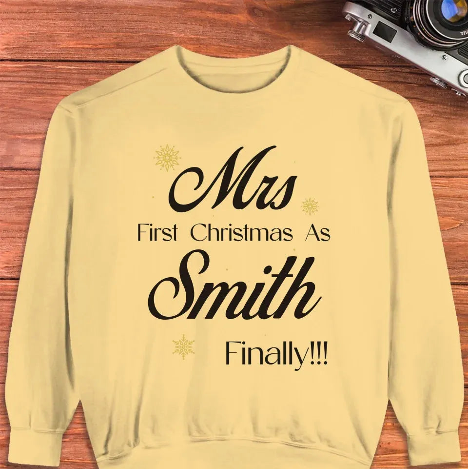 Our First Christmas - Custom Name - Personalized Gift For Couples - Unisex Sweater