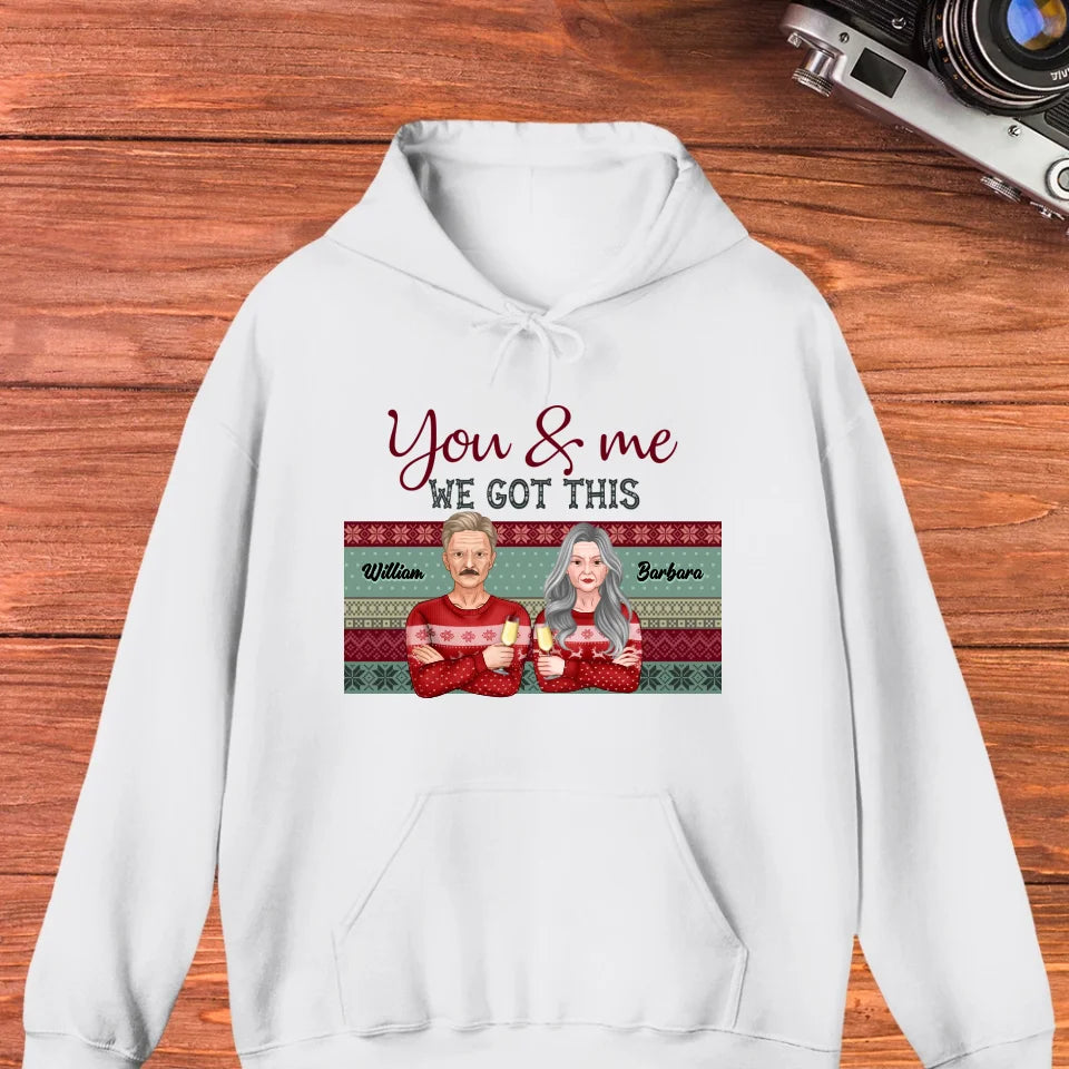 You And Me We Got This With Christmas Buffalo Plaid - Custom  Name - Personalized Gift For Couples - Unisex Hoodie