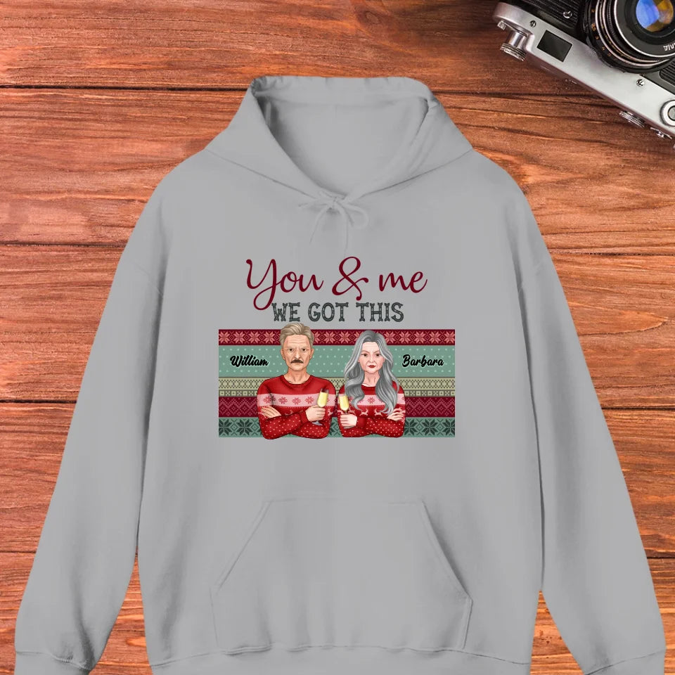 You And Me We Got This With Christmas Buffalo Plaid - Custom  Name - Personalized Gift For Couples - Unisex Hoodie