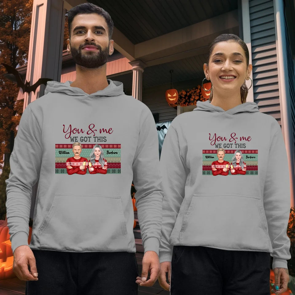 You And Me We Got This With Christmas Buffalo Plaid - Custom  Name - Personalized Gift For Couples - Unisex Hoodie