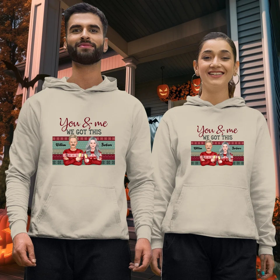 You And Me We Got This With Christmas Buffalo Plaid - Custom  Name - Personalized Gift For Couples - Unisex Hoodie