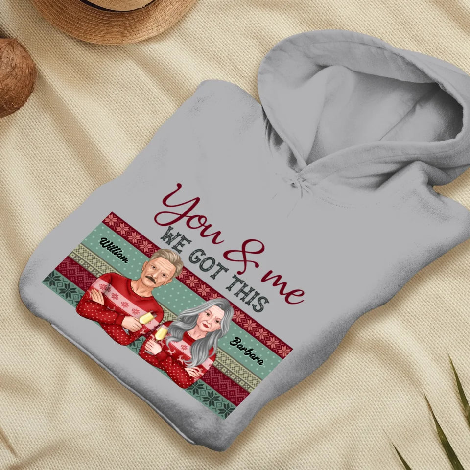 You And Me We Got This With Christmas Buffalo Plaid - Custom  Name - Personalized Gift For Couples - Unisex Hoodie