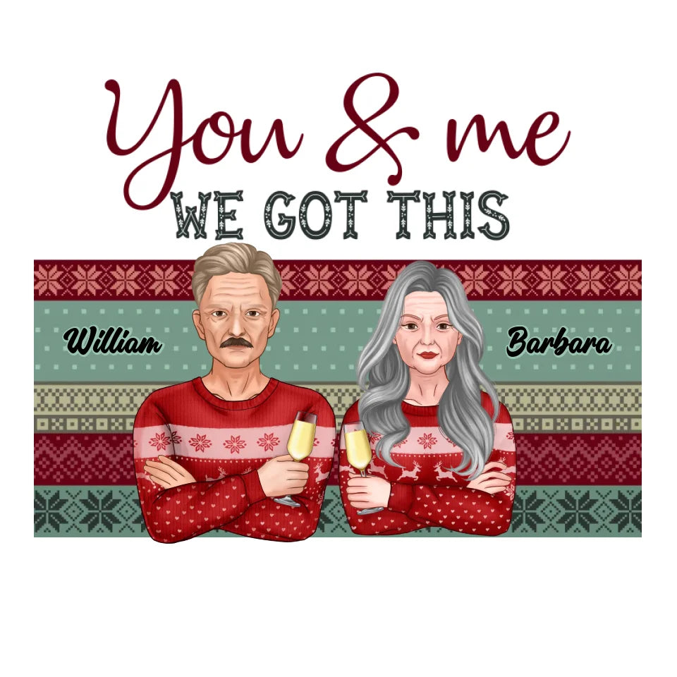 You And Me We Got This With Christmas Buffalo Plaid - Custom  Name - Personalized Gift For Couples - Unisex Hoodie