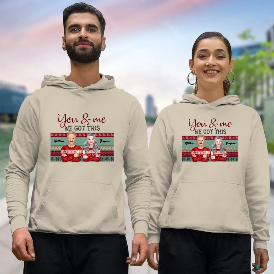 You And Me We Got This With Christmas Buffalo Plaid - Custom  Name - Personalized Gift For Couples - Unisex Hoodie