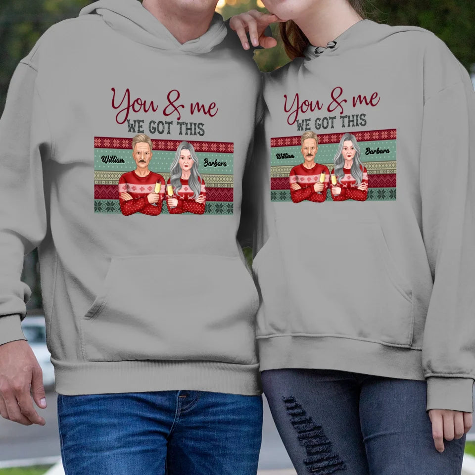 You And Me We Got This With Christmas Buffalo Plaid - Custom  Name - Personalized Gift For Couples - Unisex Hoodie