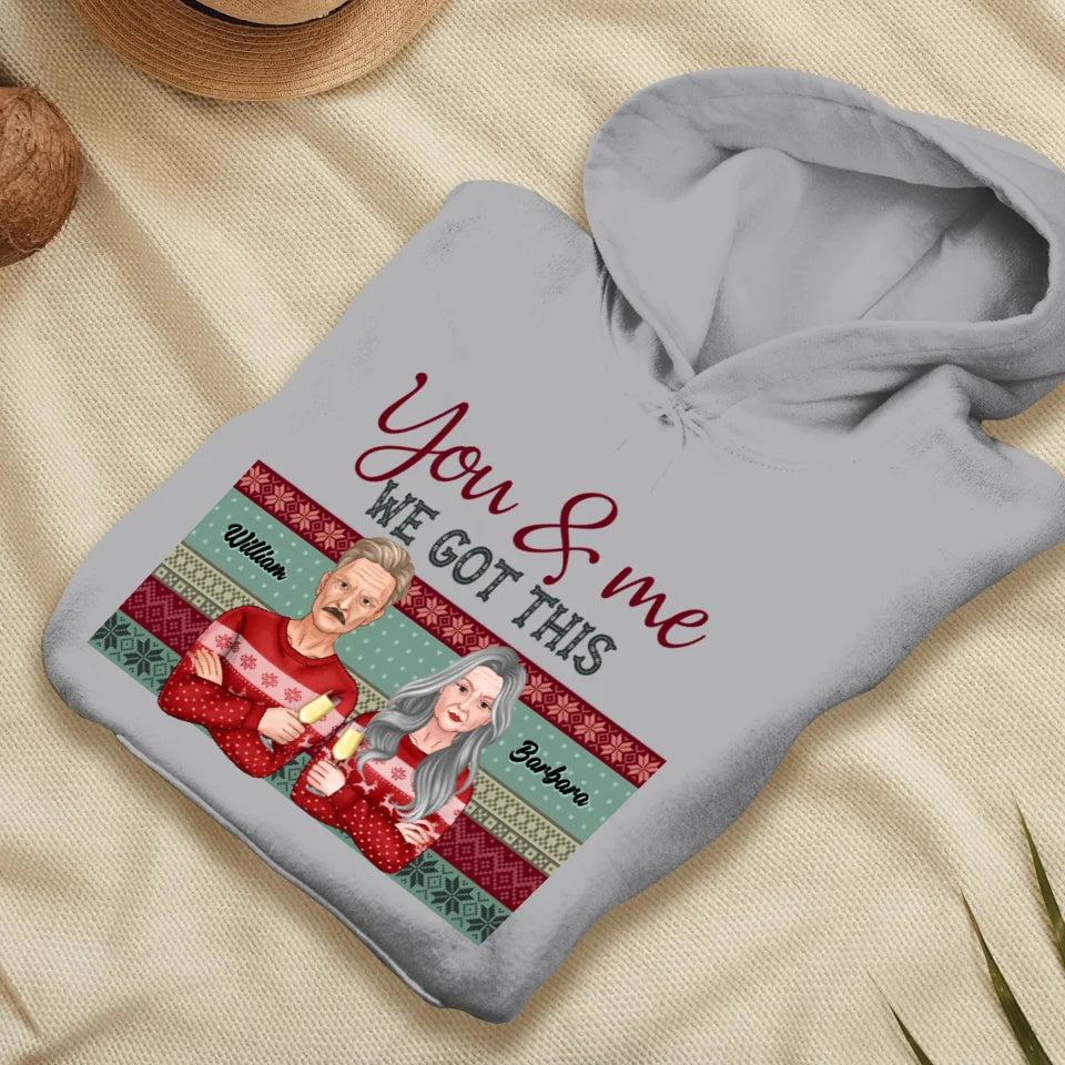 You And Me We Got This With Christmas Buffalo Plaid - Custom  Name - Personalized Gift For Couples - Unisex Hoodie