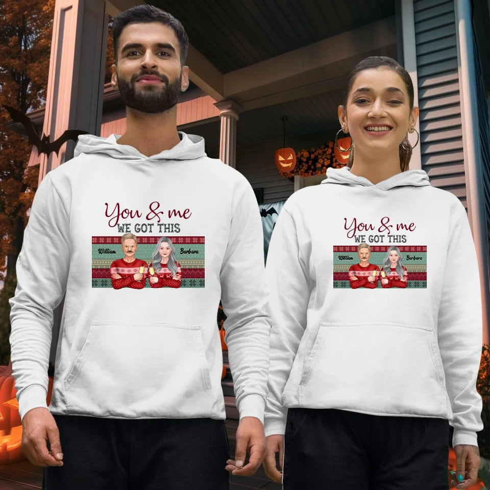 You And Me We Got This With Christmas Buffalo Plaid - Custom  Name - Personalized Gift For Couples - Unisex Hoodie