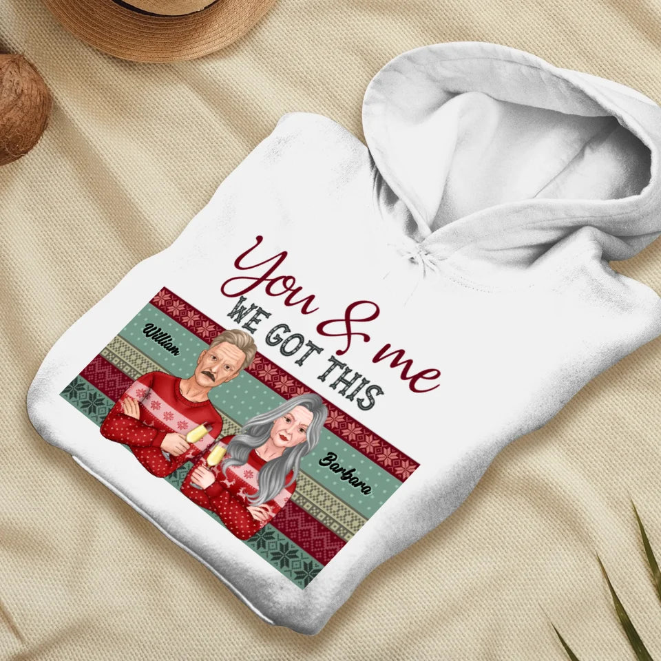 You And Me We Got This With Christmas Buffalo Plaid - Custom  Name - Personalized Gift For Couples - Unisex Hoodie