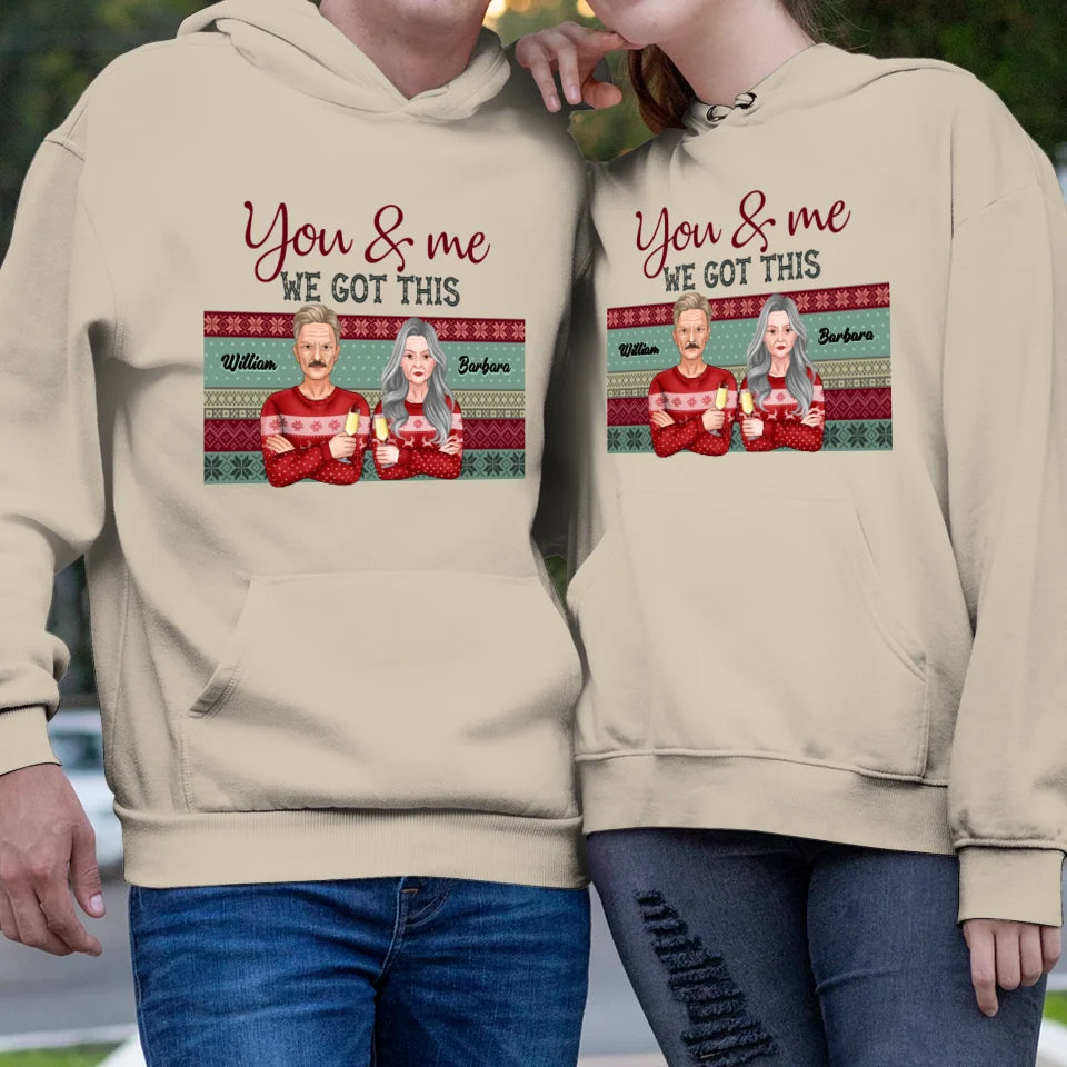 You And Me We Got This With Christmas Buffalo Plaid - Custom  Name - Personalized Gift For Couples - Unisex Hoodie