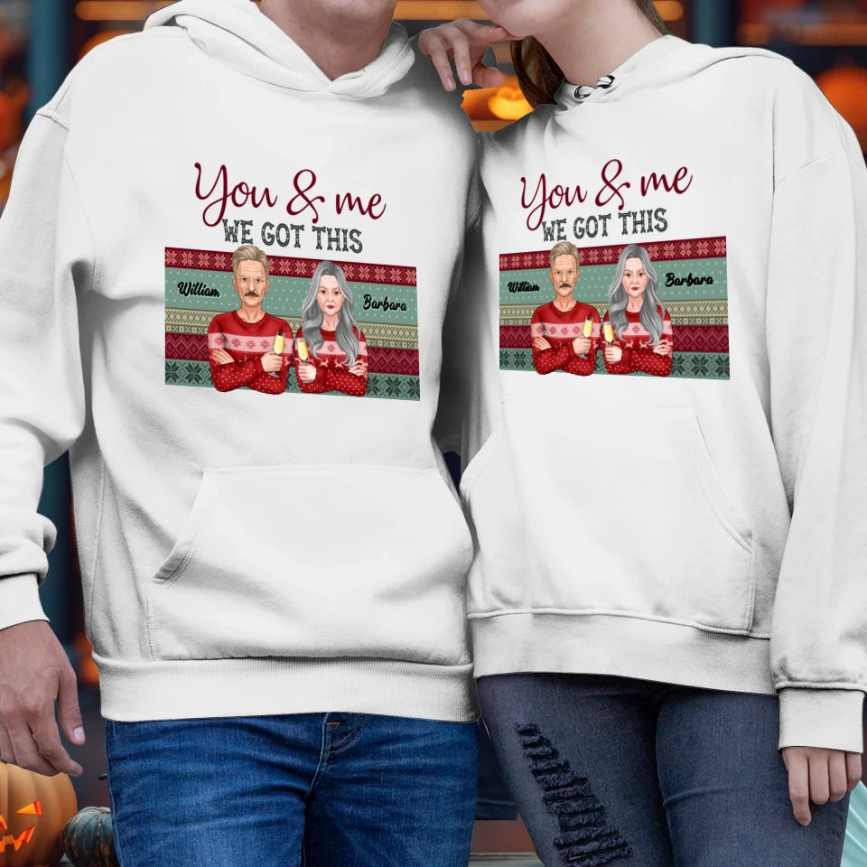 You And Me We Got This With Christmas Buffalo Plaid - Custom  Name - Personalized Gift For Couples - Unisex Hoodie