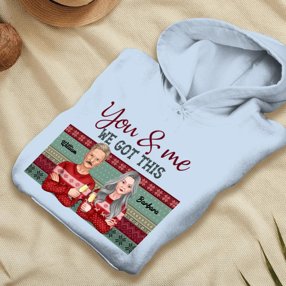 You And Me We Got This With Christmas Buffalo Plaid - Custom  Name - Personalized Gift For Couples - Unisex Hoodie