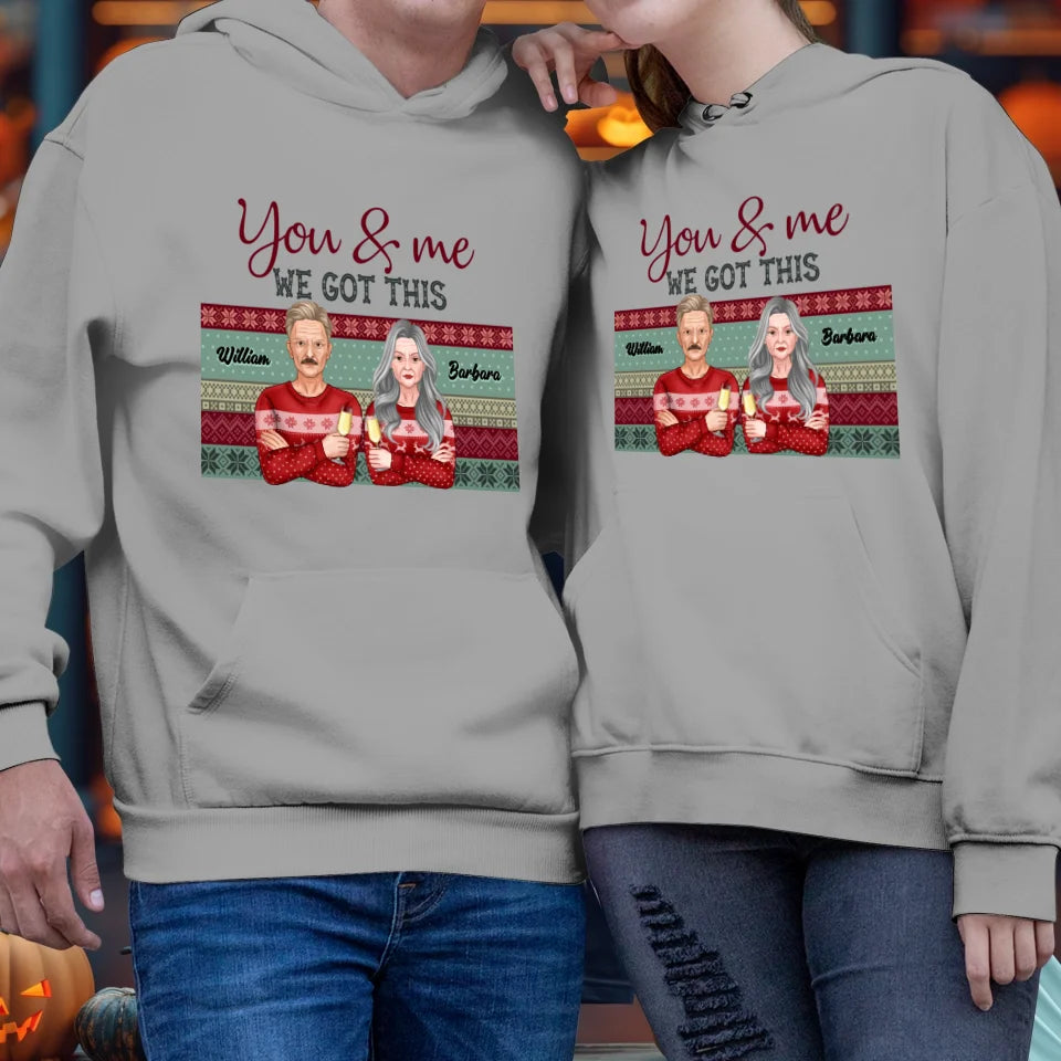 You And Me We Got This With Christmas Buffalo Plaid - Custom  Name - Personalized Gift For Couples - Unisex Hoodie