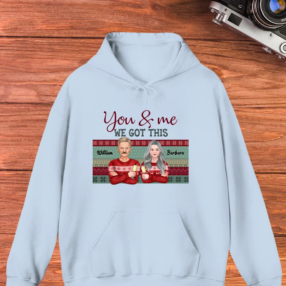 You And Me We Got This With Christmas Buffalo Plaid - Custom  Name - Personalized Gift For Couples - Unisex Hoodie